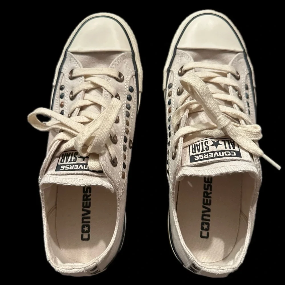 Converse All Star Stud Parchment/Egret Sneakers Low-Top‎ Shoes - Picture 7 of 10